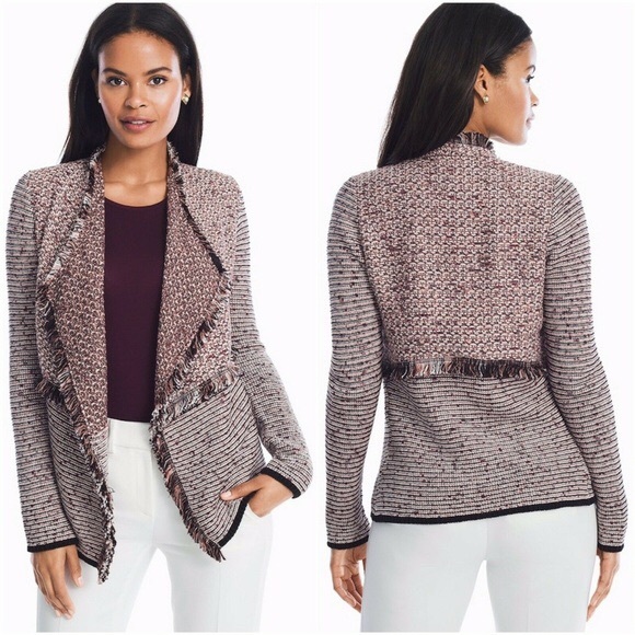 White House Black Market Sweaters - 🍁 WHBM Fringe Cardigan Size Petite Large 🍁